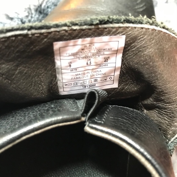 Merrell Shiloh Leather Slip on Clogs Boots Black - Picture 5 of 7